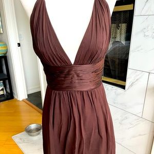 Chocolate brown chiffon cocktail dress